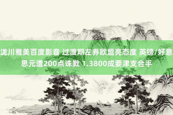 泷川雅美百度影音 过渡期左券欧盟亮态度 英镑/好意思元遭200点诛戮 1.3800成要津支合手