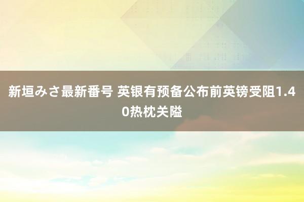 新垣みさ最新番号 英银有预备公布前英镑受阻1.40热枕关隘