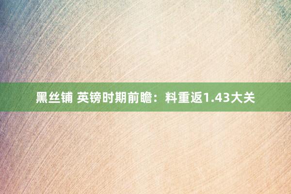 黑丝铺 英镑时期前瞻：料重返1.43大关