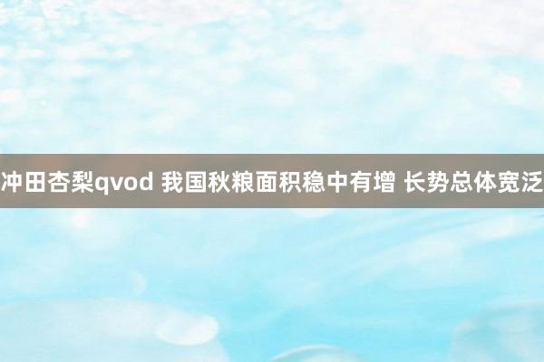 冲田杏梨qvod 我国秋粮面积稳中有增 长势总体宽泛