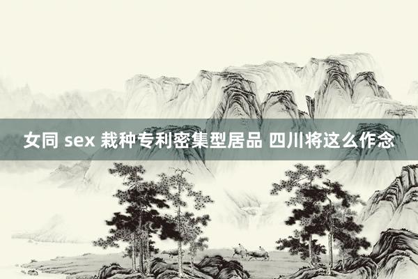 女同 sex 栽种专利密集型居品 四川将这么作念