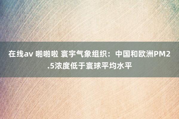 在线av 啪啪啦 寰宇气象组织：中国和欧洲PM2.5浓度低于寰球平均水平