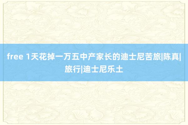 free 1天花掉一万五中产家长的迪士尼苦旅|陈真|旅行|迪士尼乐土