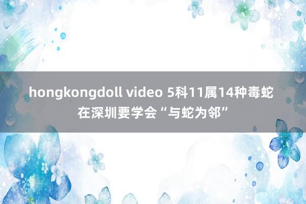 hongkongdoll video 5科11属14种毒蛇 在深圳要学会“与蛇为邻”